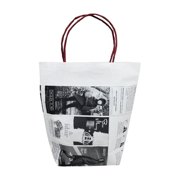 Greenii Small Handmade Newsprint Paper Bags Recyclable Paper Grocery Bags - Picture 1 of 4